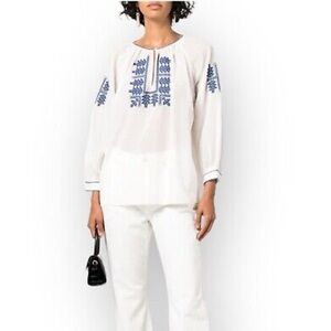 Nili Lotan Lanette Embroidered Blouse.